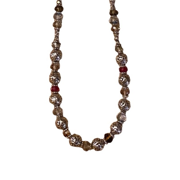 Brighton Latika Multicolor Bead Necklace – Silver & Crystal Boho Charm Y2K - Picture 3 of 9
